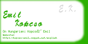 emil kopcso business card